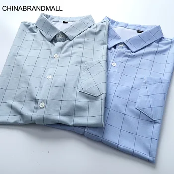 

Fat Man Shirt Male Short Sleeve Big Size Men's Wear Plus Fat Plus Middle Age Men Half Sleeve Thin Shirt Loose Leisure