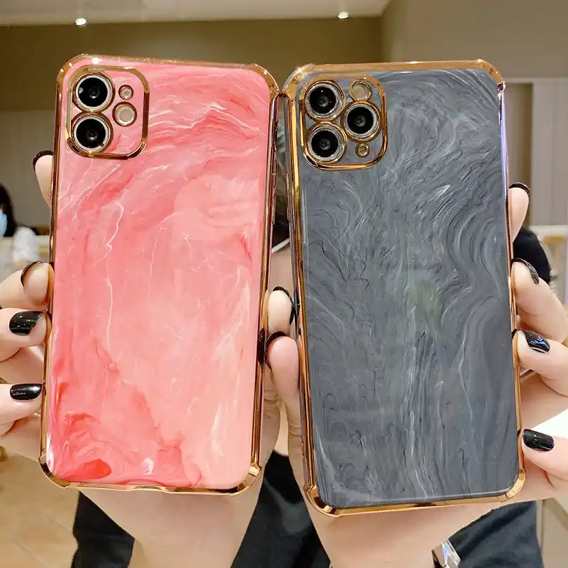 Iphone 12プロマックスケース豪華な大理石電着ゴールドメッキケースiphone 7 8プラスxs Xr 11プロマックスカバーシリコーン Phone Case Covers Aliexpress