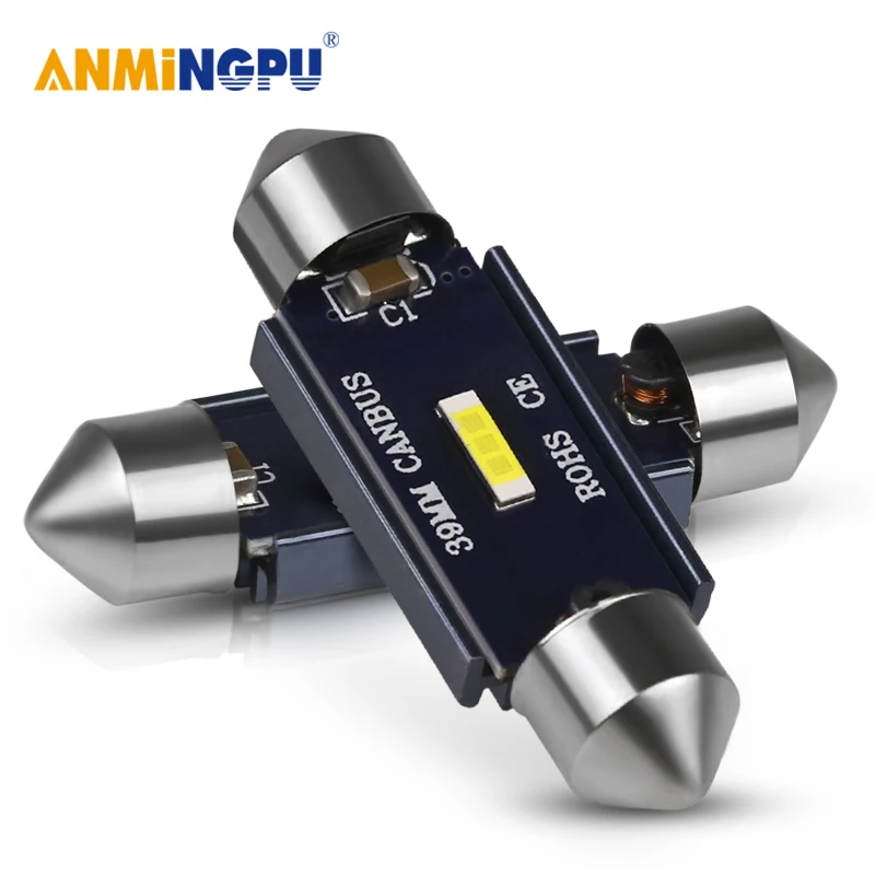 

ANMINGPU 2X Signal Lamp Led C5W CSP 1860SMD C10W Led 31MM 36MM 39MM 41MM Dome Light License Plate Light Reading Light White 12V