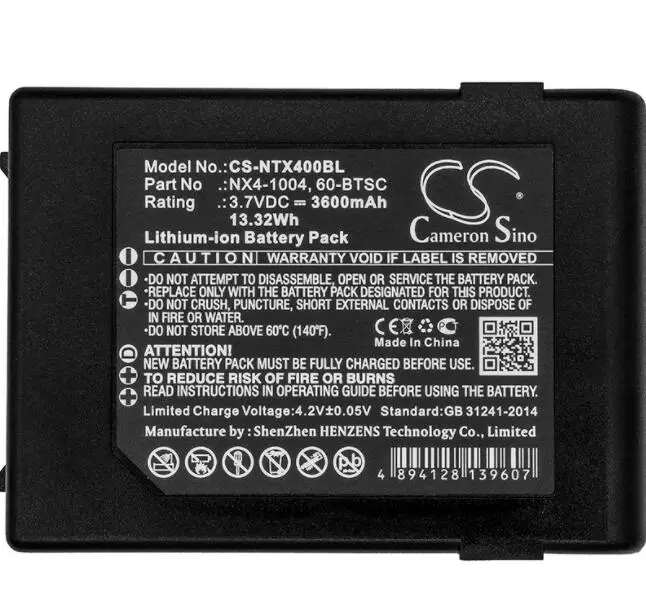Cameron sino 3600 мА/ч, Батарея для HANDHELD Nautiz X4 60-BTSC NX4-1004 для NAUTIZ X4 60-BTSC NX4-1004 штрих-код аккумулятор сканера