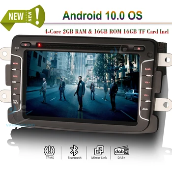 

7" DAB+ ANDROID 10.0 AUTORADIO CARPLAY NAVIGATION CAR GPS PLAYER WiFi 4G BT DVD for Renault Dacia Duster Sandero Dokker Lodgy