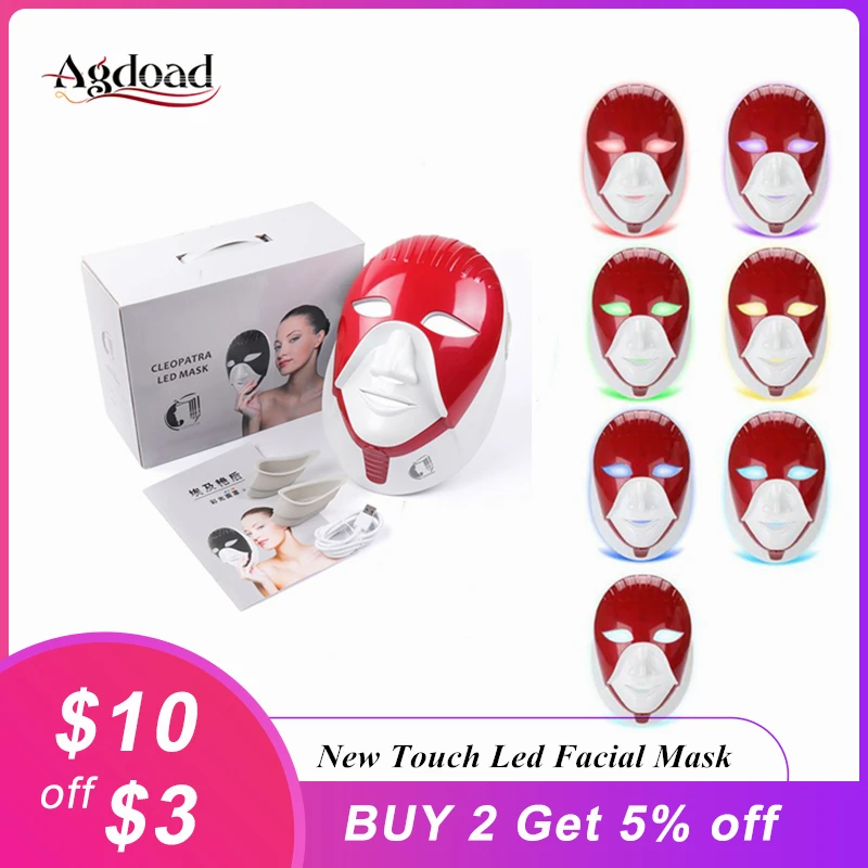 

Red Light Therapy LED Facial Mask Brighten Skin Pores Wrinkles Reduce Acne Treatment Face Care Tool Korean Style Beauty Salon