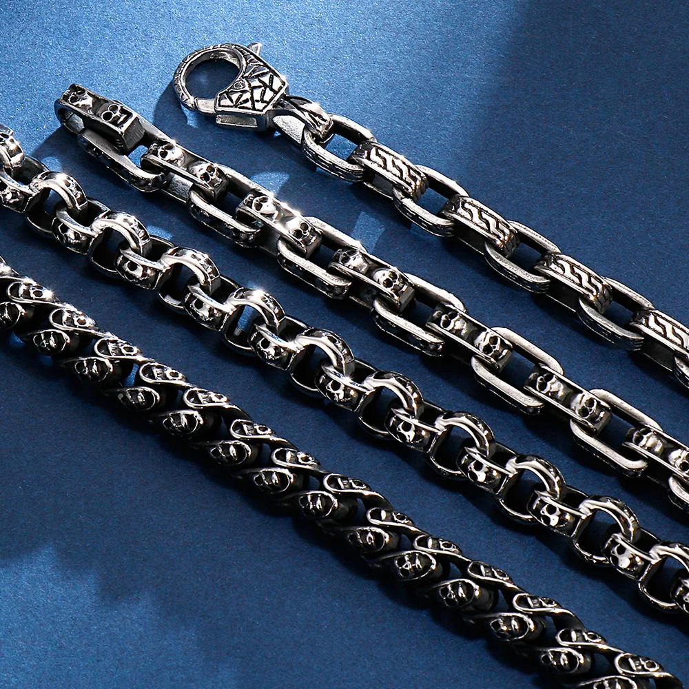 アクセサリー big skull head flat chain bracelet big skull head flat chain bracelet