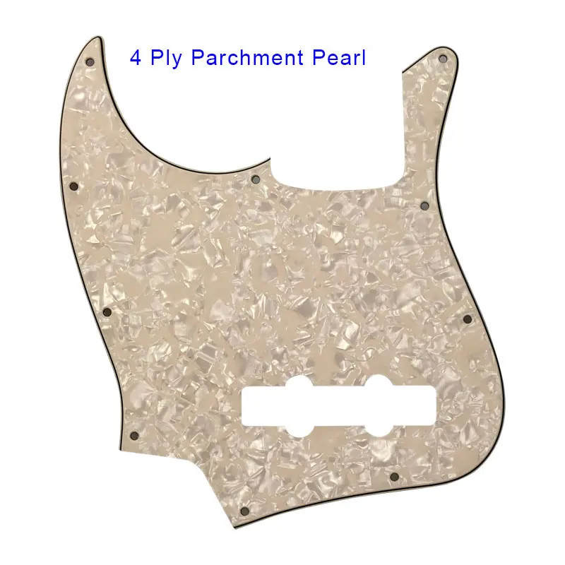 Pleroo заказное качество Pickguard-для левшей США 10 отверстий 4 струны Стандартный джазовый бас-гитара скретч пластина - Цвет: 4Ply Parchment Pearl