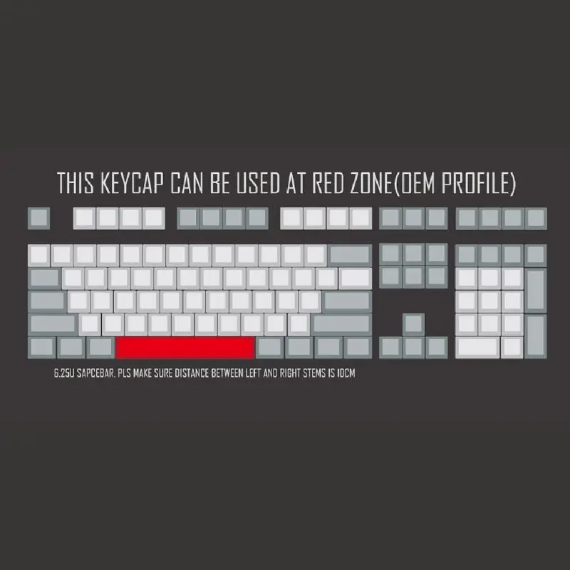 

SpaceBar Keycap PBT Five Sides Dye-Subbed 6.25U OEM Profile Keyboard Keycap R9JB