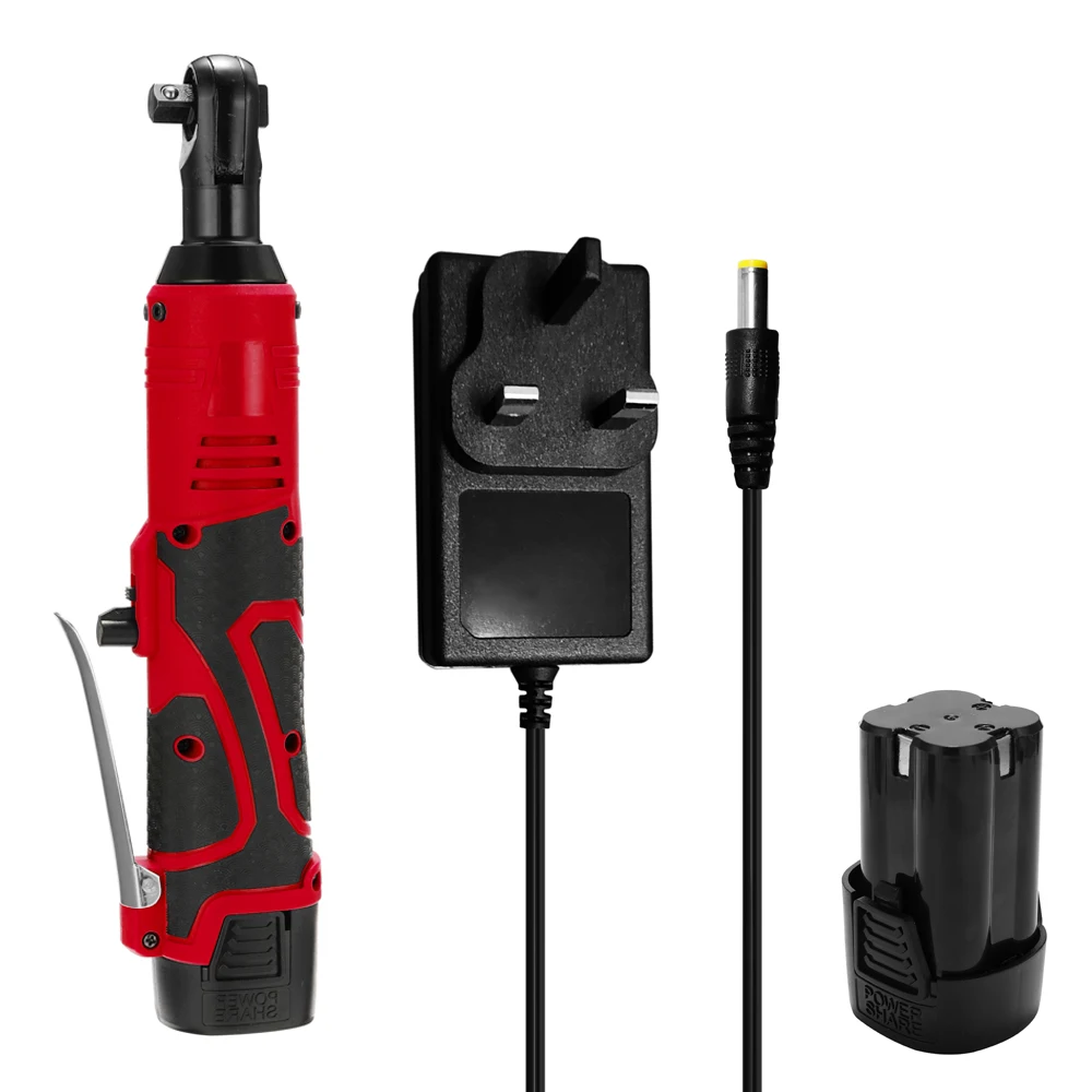 

18V Multifunctional Cordless Rechargeable Electric Wrench 3/8 Inch Right Angle Electric Ratchet Wrenches with LED Light