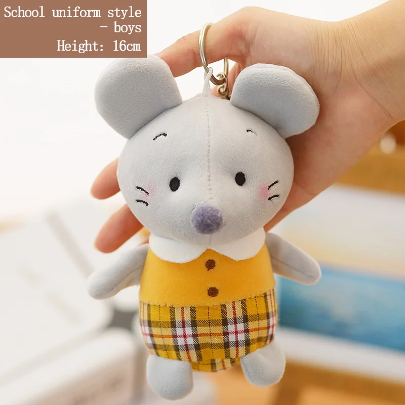 16cm Mouse Doll Keychain Small Mouse Stuffed Plush Toys Quality Toy Kids Xmas Gift - Цвет: 3