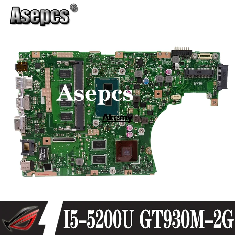 Новый Akemy X455LF материнская плата для ноутбука For Asus X455LJ X455LB A455L K455L X455L 4G RAM I5 5200U GT930M 2G