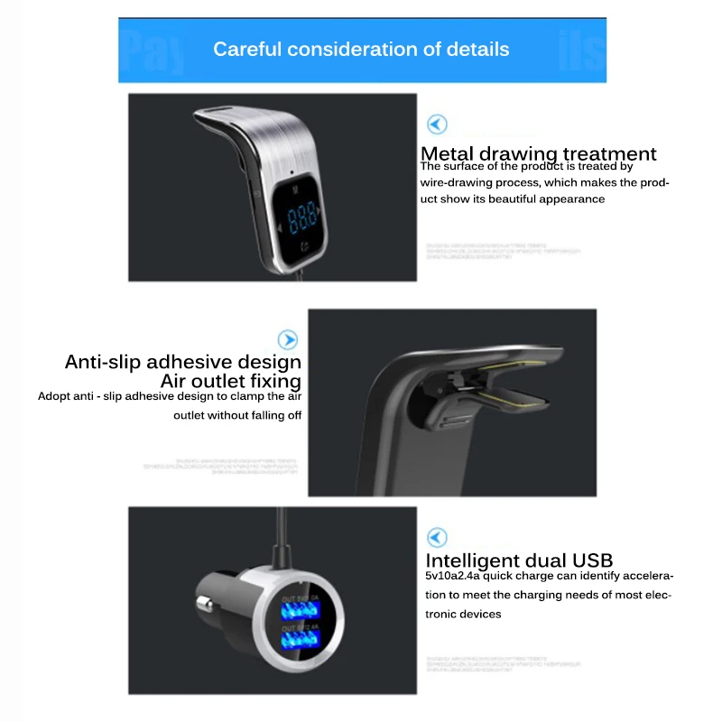 Быстрое Автомобильное зарядное устройство с двумя USB выходами MP3-плеер bluetooth-приемник USB fm-передатчик модулятор Автомобильный Aux беспроводной радиоадаптер
