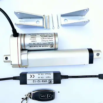 

Free shipping 3000N 12V RF remote control linear actuator Metal gear actuators with remote controller for garage door window o