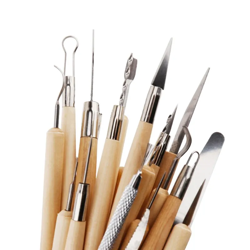 Pottery Clay Sculpting Tools, 22Pcs Wooden Handle Pottery Carving Tools &  Metal Scraper & Plastic Clay Shaping Tools - AliExpress