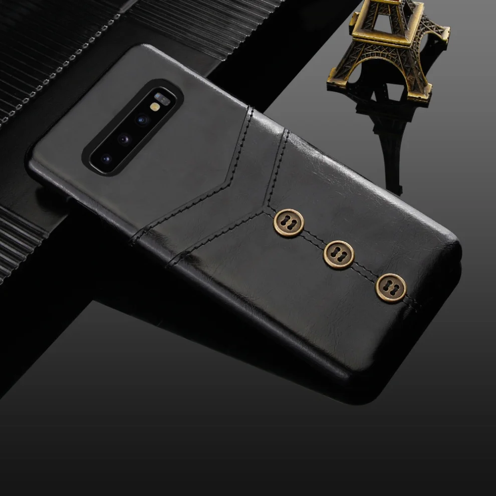 Винтажный чехол из искусственной кожи восковой кожи для samsung Galaxy S10 Plus S10E S10 5G чехол-держатель для задней карты чехол для телефона samsung Galaxy S10 5G