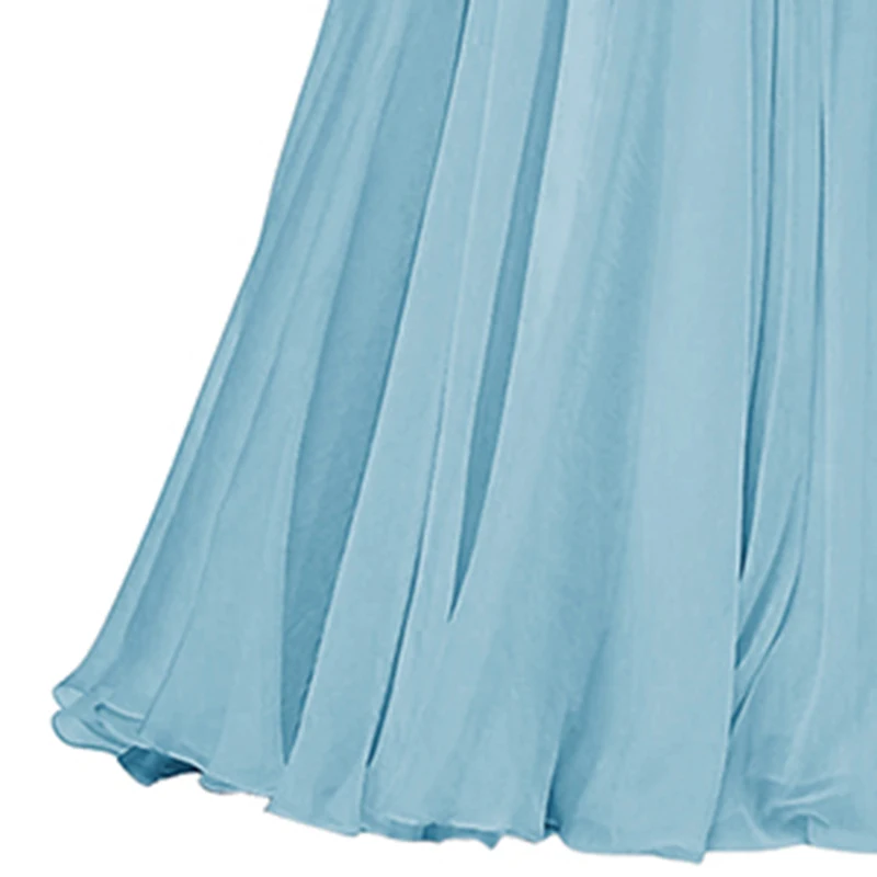 Sky Blue VKbridal шифоновые вечерние платья с перекрестной спинкой, длинное ТРАПЕЦИЕВИДНОЕ ПЛАТЬЕ С Открытой Спиной для выпускного вечера, зимние вечерние платья, Новое поступление - Цвет: Sky Blue