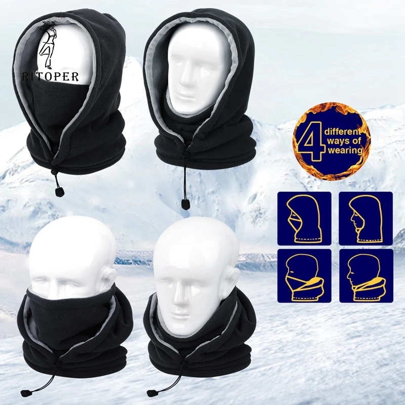 RITOPER женские ветроустойчивый сноуборд Skullies Face Beanies мужские утолщенные Балаклавы
