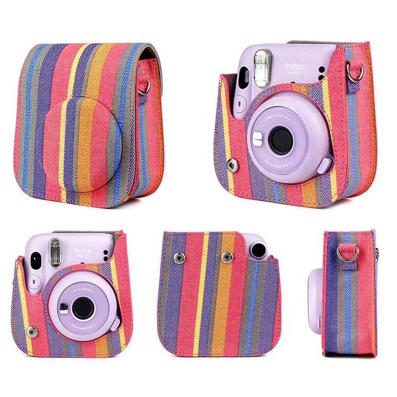 waterproof camera bag Shoulder Camera Protective Case Colorful Patterns Leather Camera Bag For Fujifilm Instax Polaroid Mini11 Mini 11 Case Handbags camera backpack for women Bags & Cases