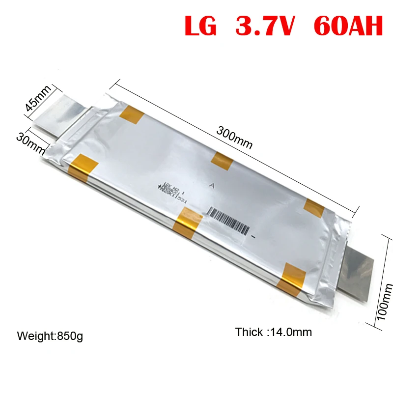 Без налогов LG 3,7 V 63Ah 60Ah литий-полимерная батарея чехол ячейка для литиевых заказных батарей для электровелосипеда