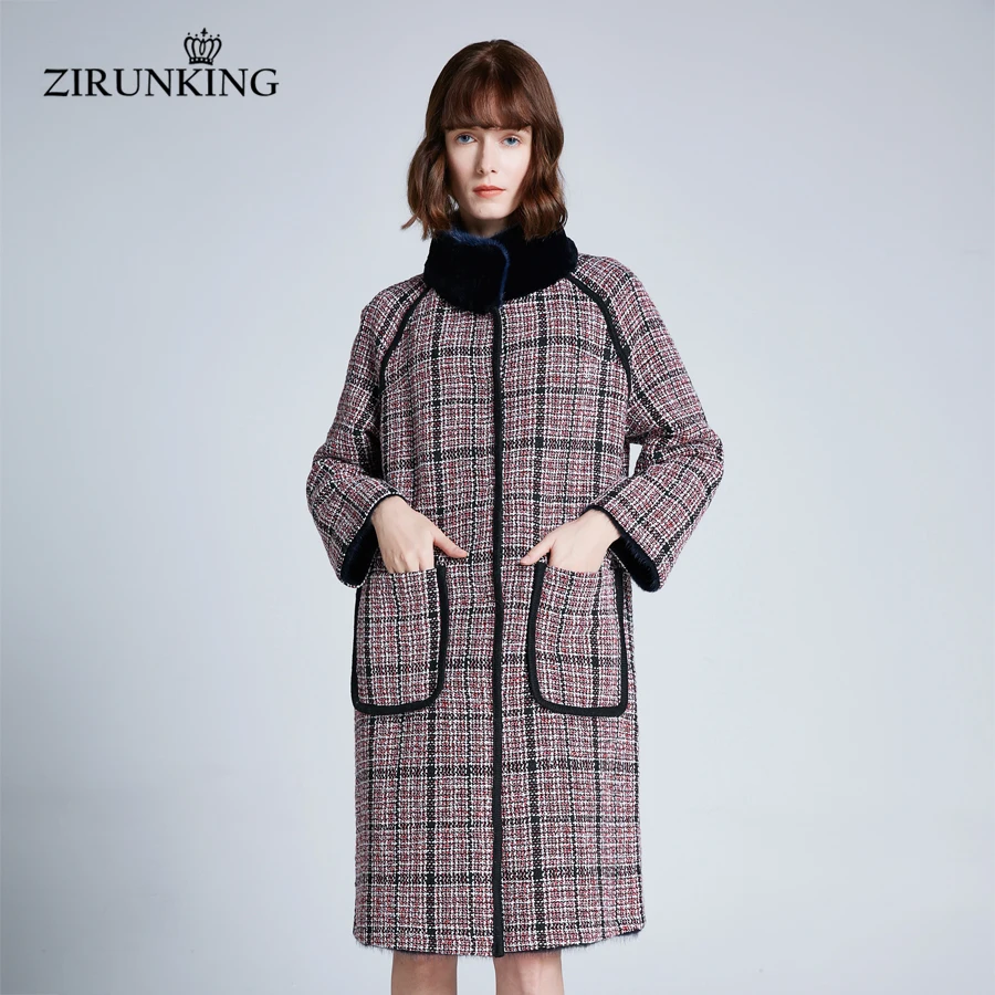 ZIRUNKING Новая женская шуба из натурального меха норки женское реверсивное женское меховое пальто шуба из норки с воротником-стойкой, верхняя одежда для зимы ZC1907