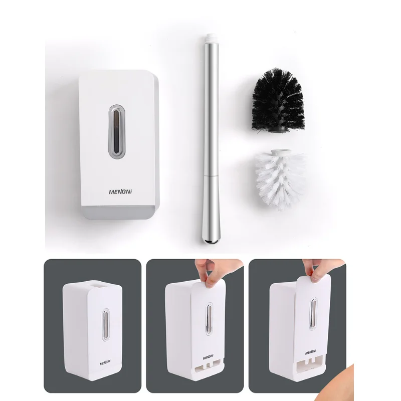 

Toilet Brush set Cleaning Brush Intelligent Punch-free Bathroom Convenient Cleaning Replacement Brush soft Hair Dead Angle Witho