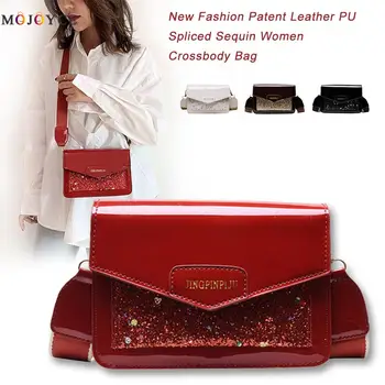 

PU Leather Crossbody Shoulder Bag Women Sequins Small Messenger Handbags