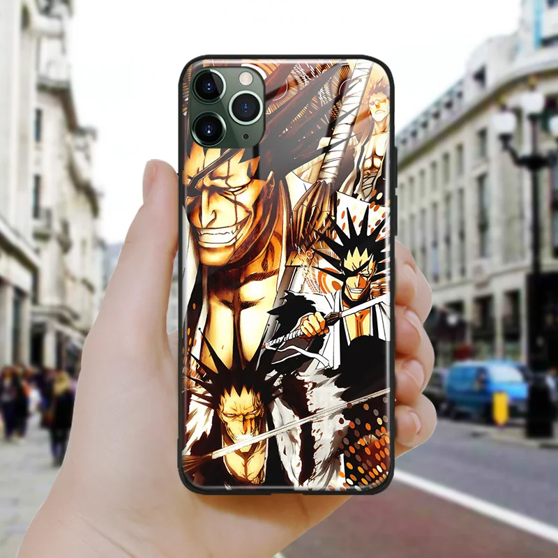 Kenpachi Zaraki Отбеливающее аниме мягкое Силиконовое закаленное стекло для iPhone SE 6s 7 8