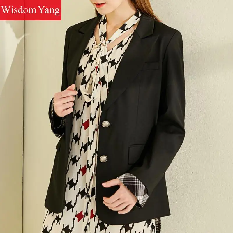 90% OFF Autumn Suits Jackets Womens Coats Black Korean Ol Female Business Coats Slim Elegant Jackets Office Ladies Outerwear Overcoat