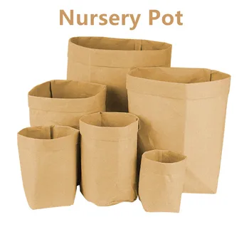 

Mult size Nursery Pot Washable Kraft Paper Flowerpot Plant Grow Bag Seedling Propagation Container Garden Supplies Succulent