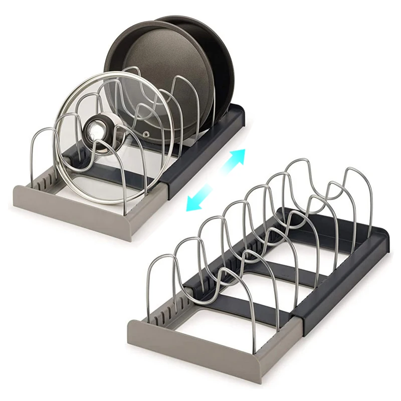 Expandable Pot Lid Organizer Steamer Storage Shelf Adjustable