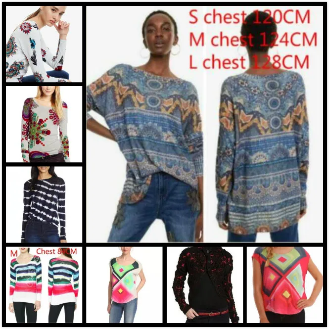 Демисезонный трикотажный свитер DESIGUAL средней и большой длины с испанскими