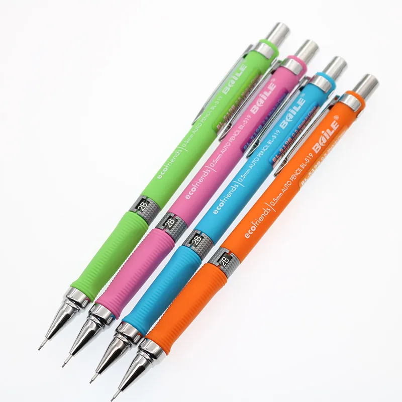 4 Sets / Set, Press The Plastic Activity Pencil Simple 2B Study Stationery Writing Painting Children'S Gift 0.5/0.7mm