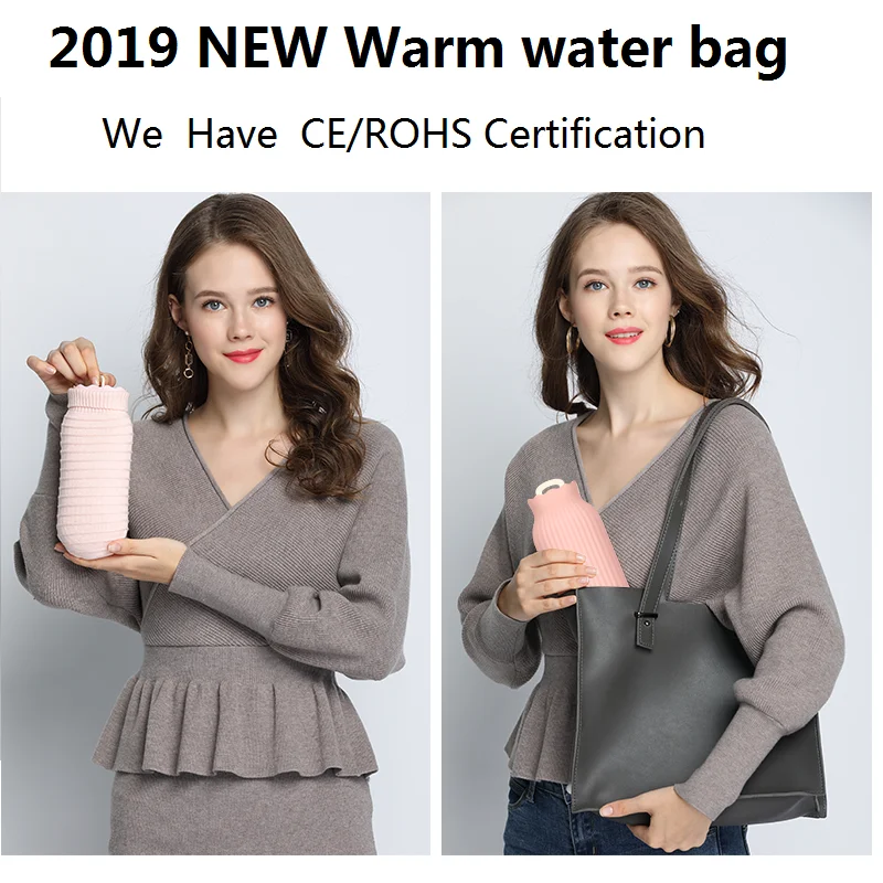 

2019 New Silicone hot warm water bag warm palace hand warmers mini portable explosion-proof plush warm for babys students