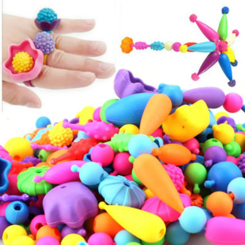 100 pièces/ensemble nouveau Pop perles jouets Snap ensemble bijoux accessoire Kit bricolage éducatif enfants artisanat cadeaux pour fille reborn jouet gratuit (lot de 100)