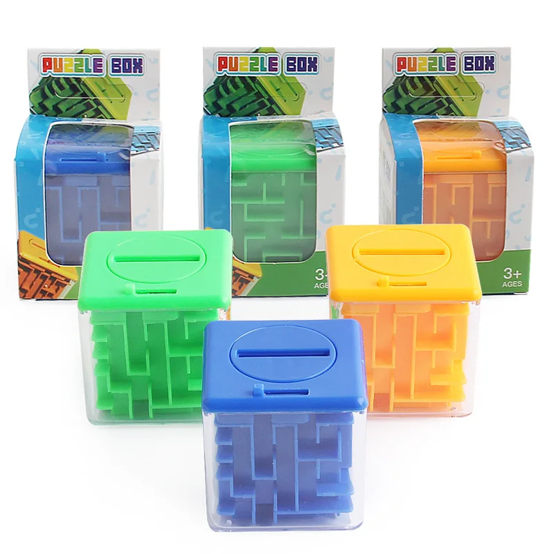 

3D Cube Puzzle Maze Money Box Coin Box Cash Saving Box Piggy Bank Coins Storage Box Brain Storm Game Kid Toy Gift