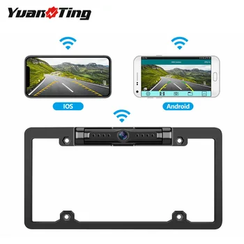

YuanTing License Plate Wireless Backup WiFi Rear View 170 View Angle Universal IP69 Waterproof Car Night Vision Camera for RVs