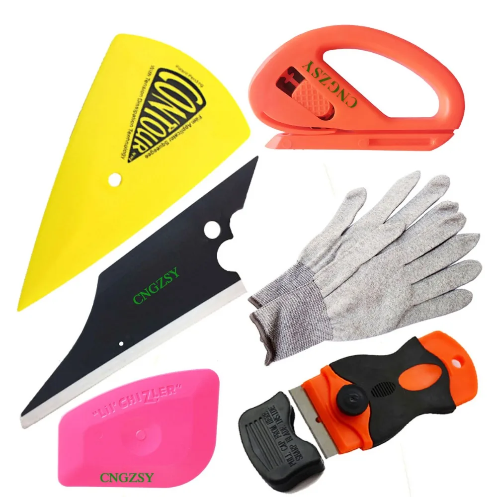 

Window Film Tools Glue Scraper Wrap Gloves Foil Cutter Go Corner Squeegee Water Wiper Car Styling Vehicle Window Tint Tool K66