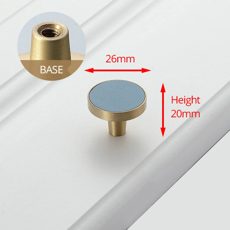 KAK латунный медный шкаф ручки и ручки Европейский Стиль Kicthen шкаф дверные ручки для выдвижных ящиков оборудование для обработки мебели - Цвет: 26mm  Sky Blue