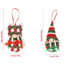 68UA Gnome – poupée sans visage suspendue, décoration de noël pour la maison, pendentif pour arbre de noël, ornements, cadeaux du nouvel an pour enfants