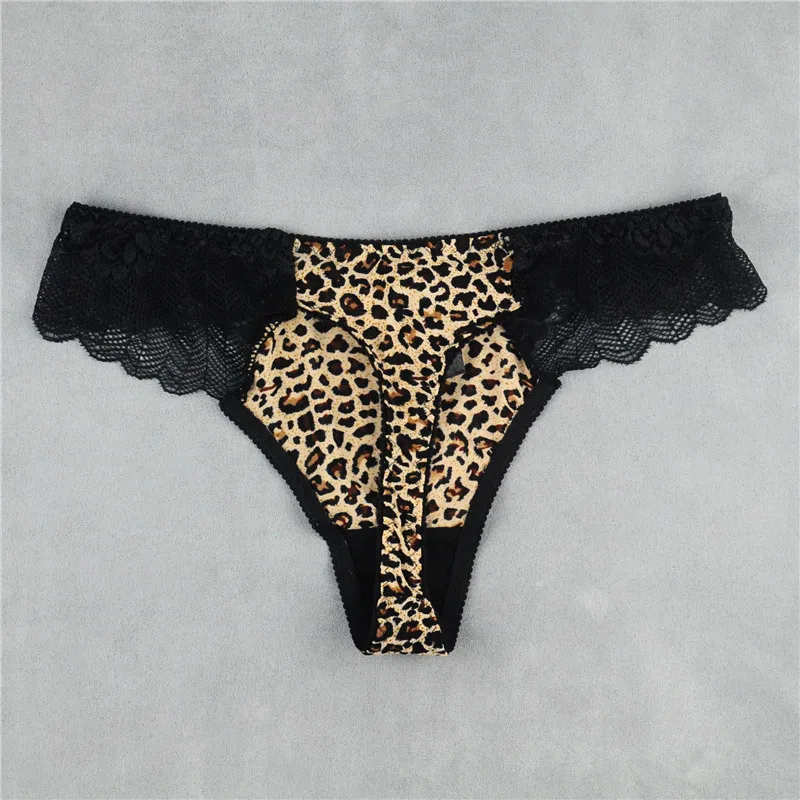 Leopard APOCAL сексуальные женские стринги кружевные хлопковые стринги леопардовое нижнее белье с низкой талией Нижнее белье пэчворк бесшовные трусики 3XL - Цвет: Leopard