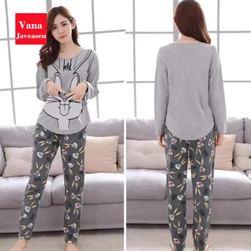 

Vana Javeasen Autumn Student Girl Home Pajamas Sets Milk Silk Long Sleeve Women Sleepwear Simple Slim Fit Female Nightwear