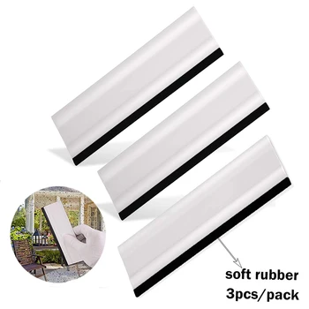 

EHDIS 3PCS 6" Window Tint Squeegee Rubber Edge Carbon Fiber Film Vinyl Car Wrapping Tool Glass Cleaning Tool Auto Wrap Scraper