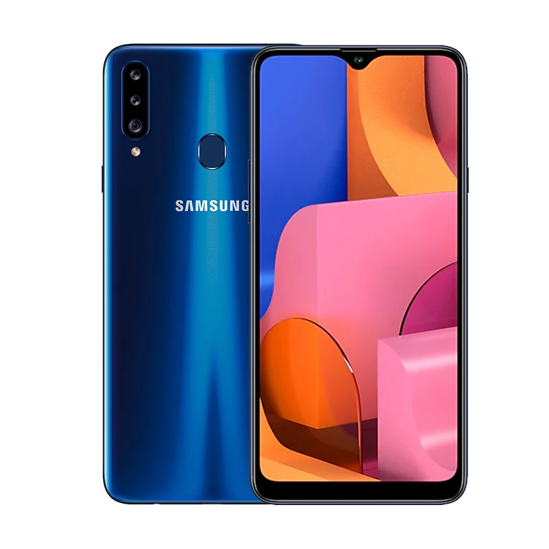 Мобильный телефон samsung Galaxy A20s, 6,5 дюймов, OctaCore, 4 ГБ, 64 ГБ, тройная задняя камера, 4000 мАч, быстрая зарядка, 4G, смартфоны на Android 9,0 - Color: Blue