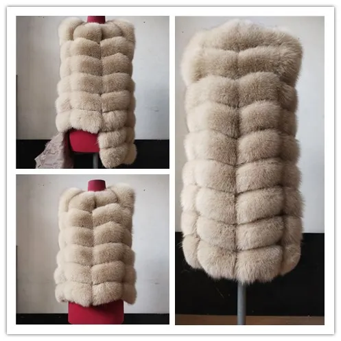 

BEIZIRU Real Fox Fur Vest sleeveless woman Waistcoat winter warm Natural Fur Vest Real Fur Jackets one becomes two