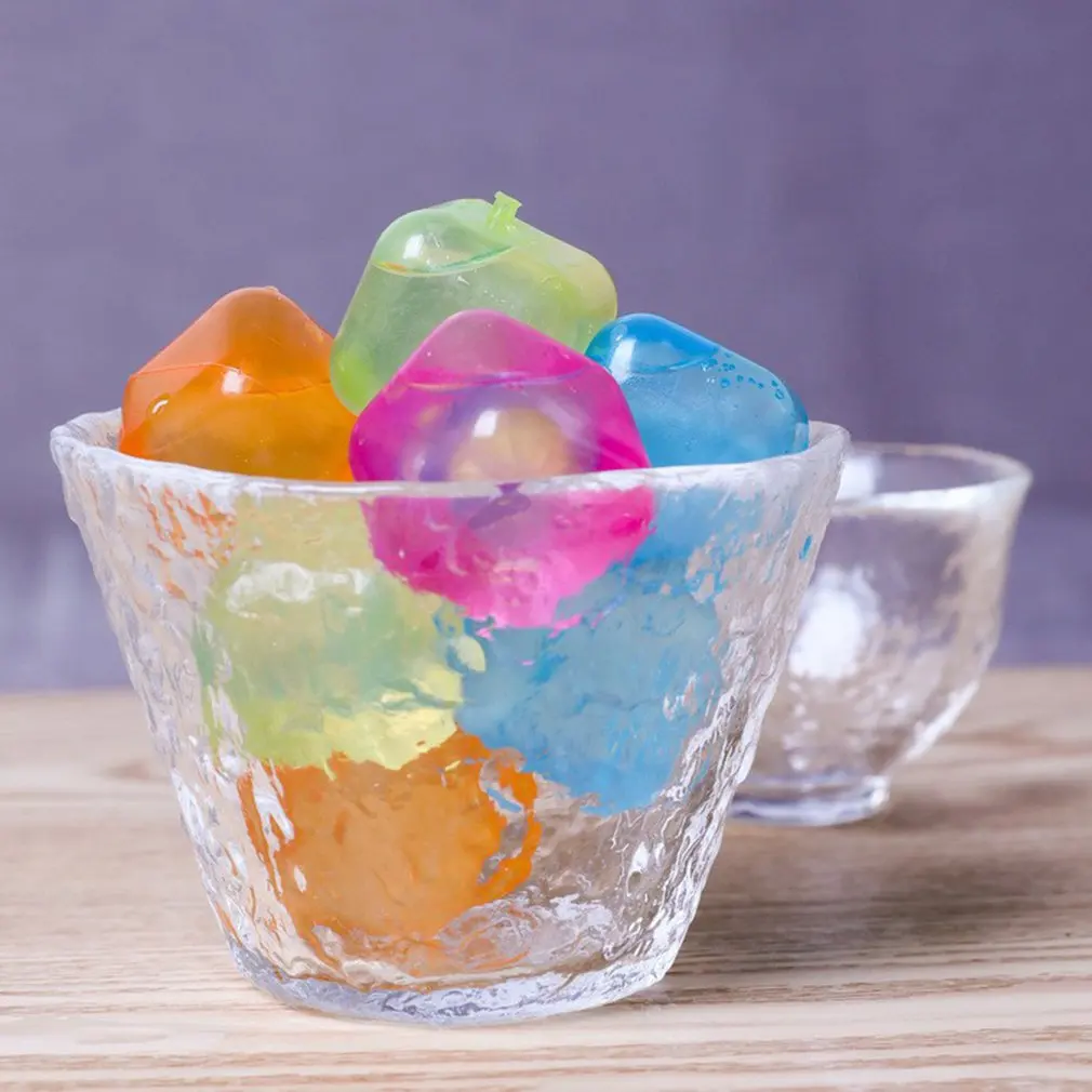 Hot 10Pcs/Pack Ice Cubes Reusable Cubes Colorful Chilling Squares Stones For Fast-Cooling Wine Whisky Drinks Party Bar Tool