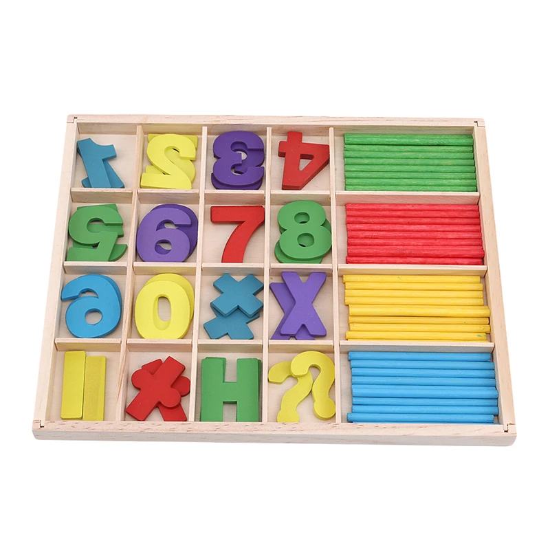 Многофункциональная цифровая обучающая коробка, детские игрушки для математики, деревянные часы, строительные блоки, игрушки для обучения математике, для детей