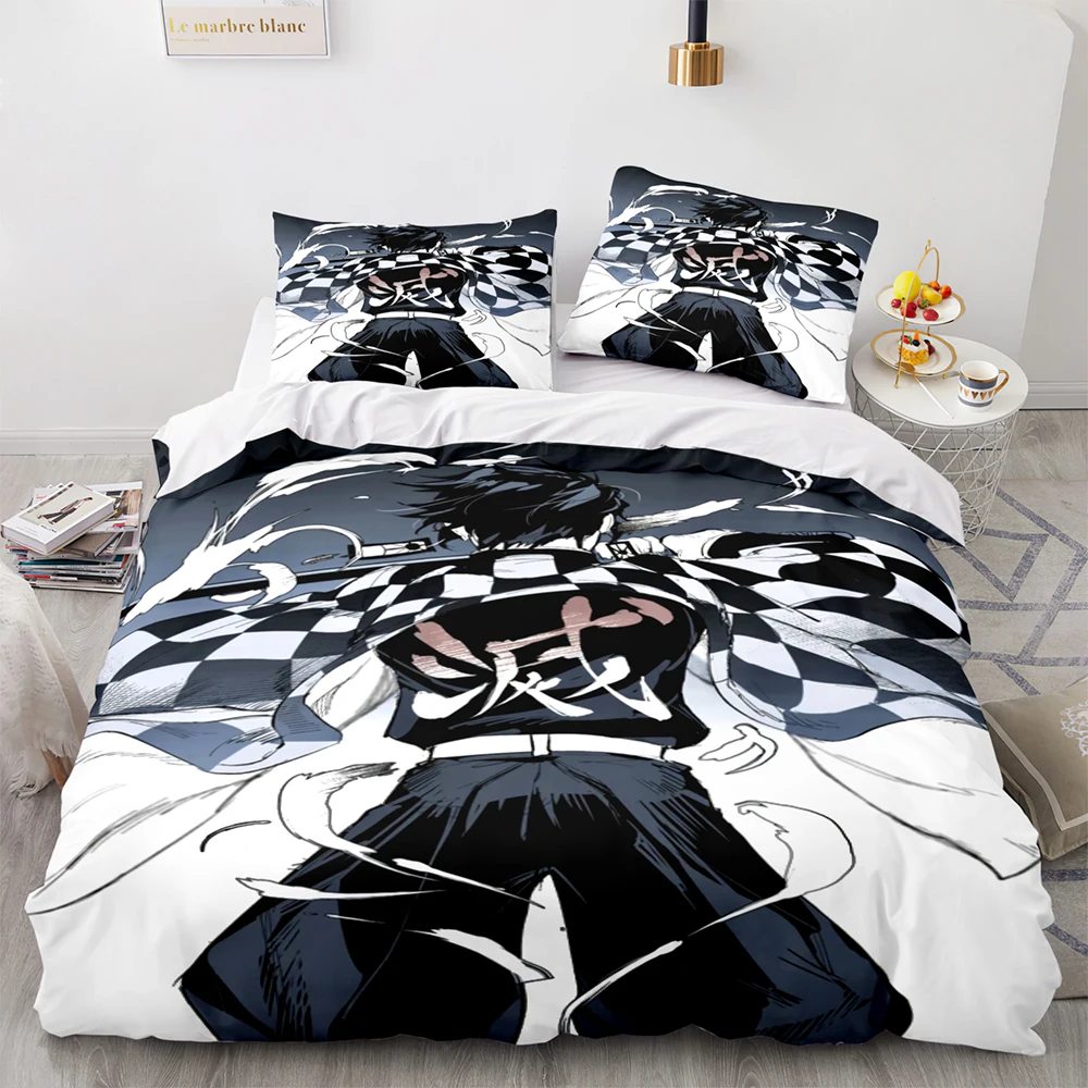 Kamado Tanjirou Bedding Set Single Twin Full Queen King Size Demon Slayer Bed Set Aldult Kid Bedroom Duvetcover Sets 3D Print 32