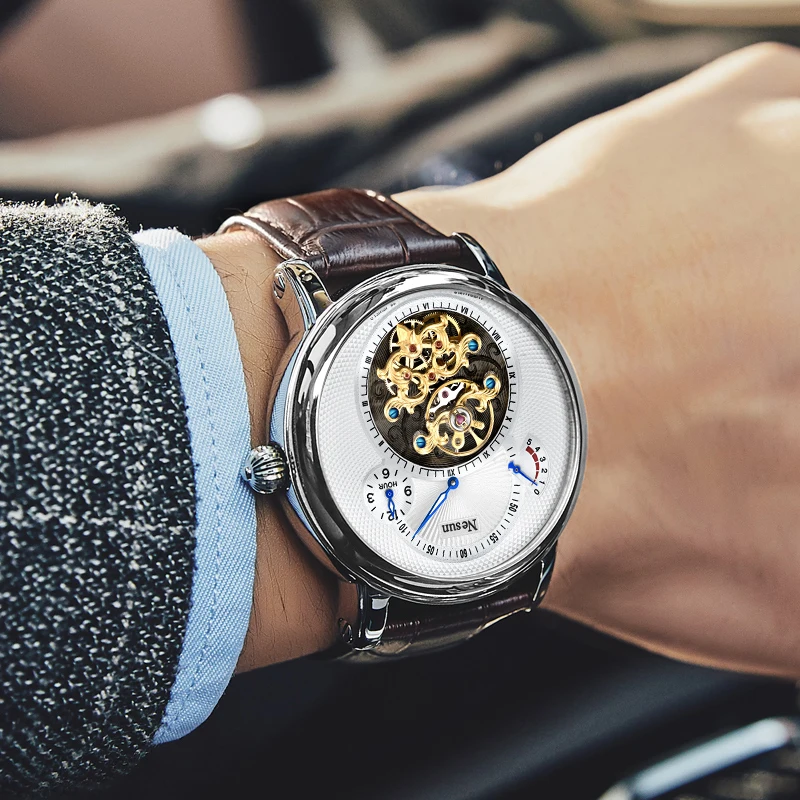 Новый швейцарский люксовый бренд NESUN Hollow Tourbillon автоматические механические