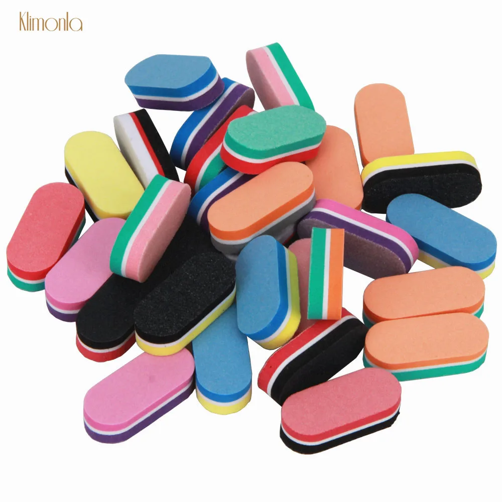 

20Pcs Mini Nail Files Double Colors Disposible Pink Form Nail Buffers Sponge Nail File Buffer Block gift for Beauty Salon Tools