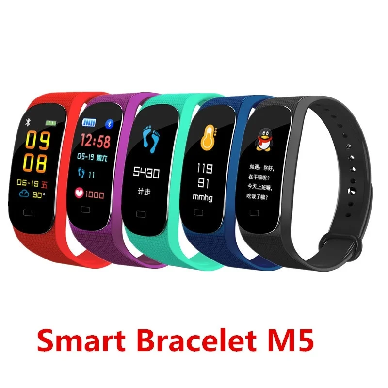 M5 Smart Band Support Blood Pressure Oxygen Heart Rate Fitness Tracker Waterproof Bracelet PK Y5 | Электроника