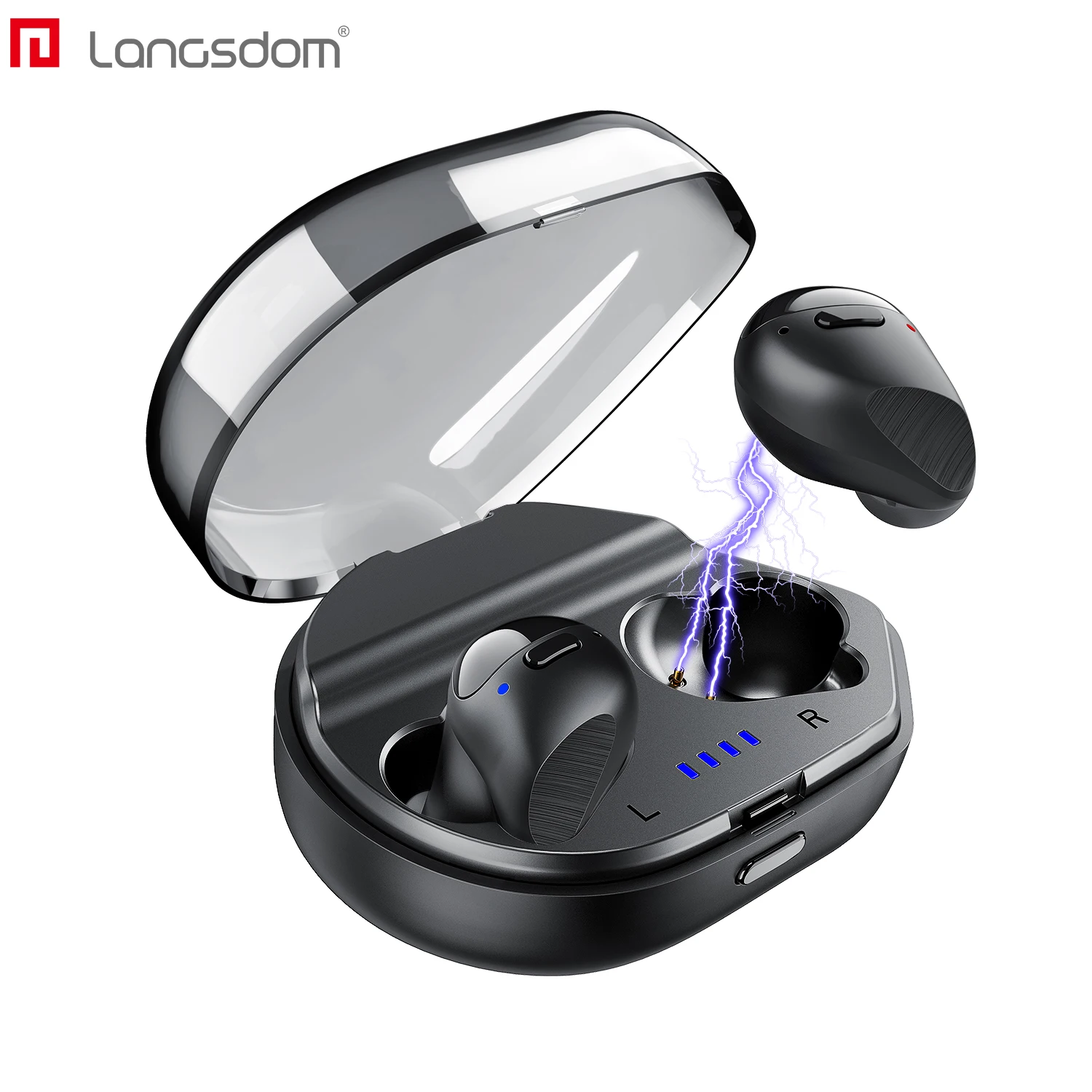 

Langsdom Earphone TWS Bluetooth Headphone LED Wireless Earbuds for Phone Xiaomi Headset Mini Magnetic Earphones Stereo Auricular