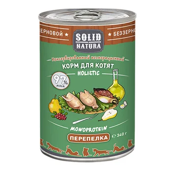 

SOLID NATURA SOLID NATURA HOLISTIC monobelkovye for kittens with quail