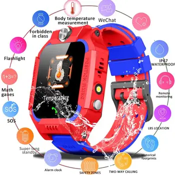 

Body Temperature Smart Chlidren Watch Kid Video Phone Waterproof Measuring Location Flashlight Sport Kid Smartwatch Android IOS